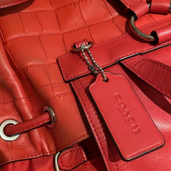 COACH Leather Tangerine  Backpack - Picture 8 of 12